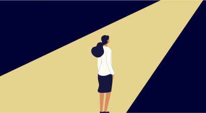 Woman in spotlight (illustration)