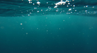 Underwater shot with bubbles