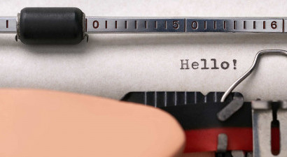 Hello typed on typewriter