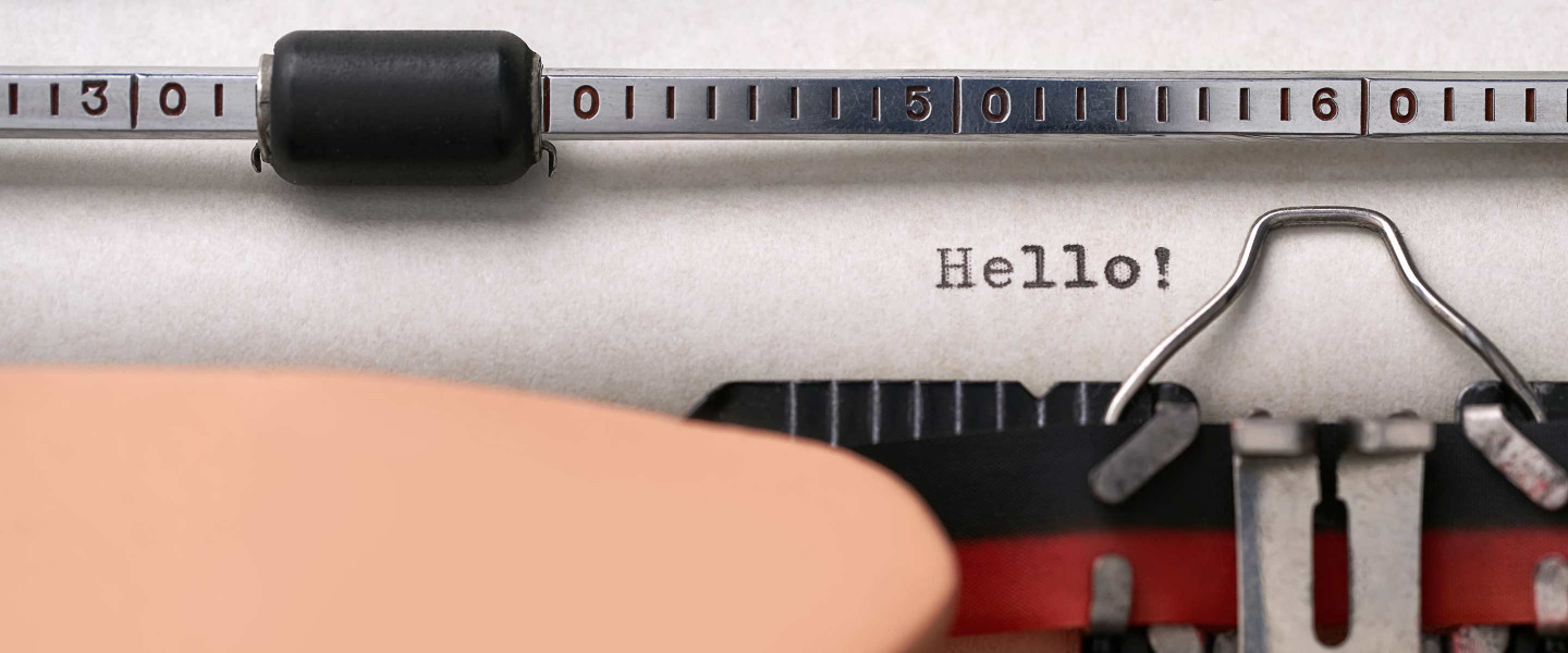 Hello typed on typewriter