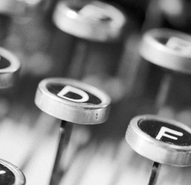 Typewriter keys in black and white