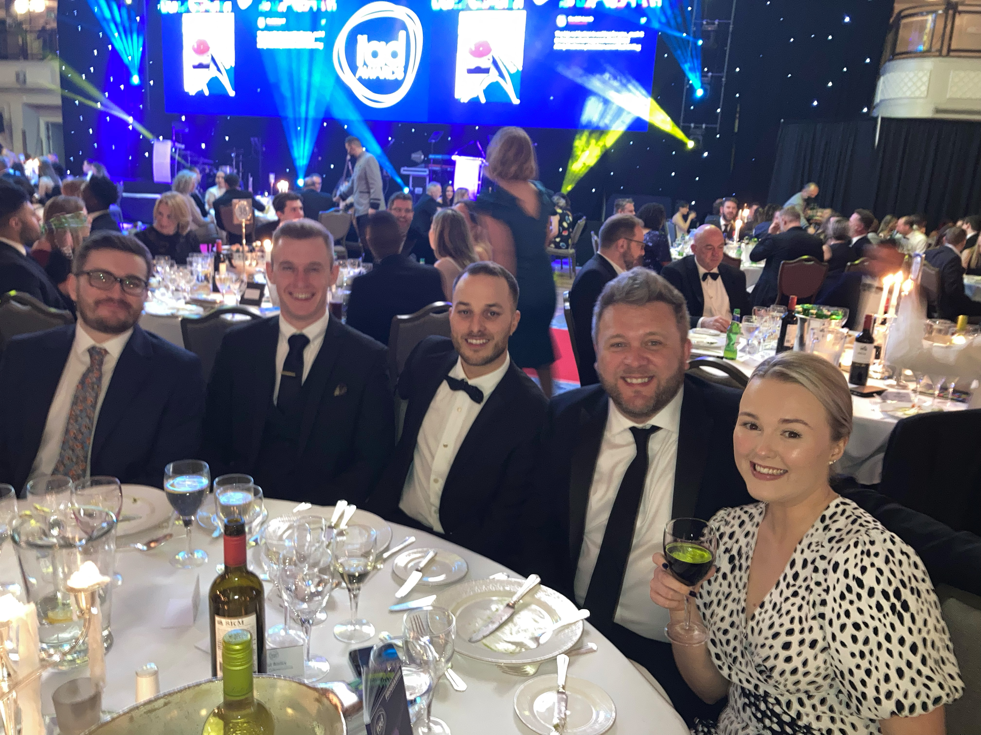Part of the team at a black-tie awards do